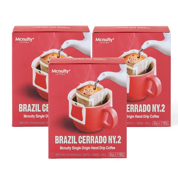 맥널티 브라질 세라도 NY2 핸드드립 커피백 7개입 3개세트
