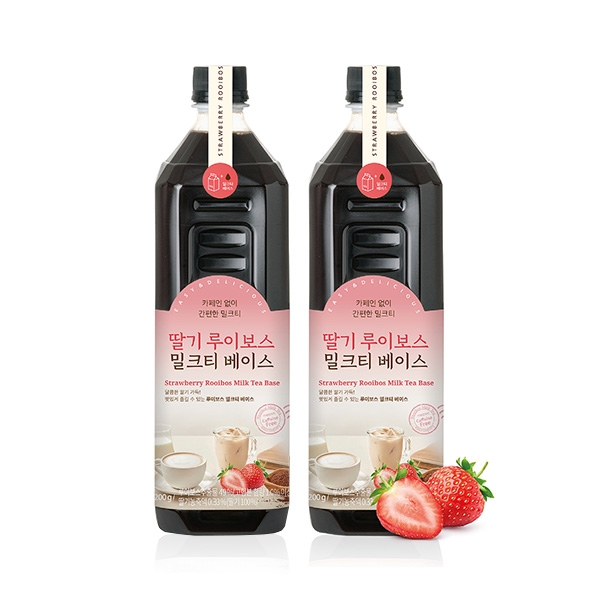룩아워티 딸기 루이보스 밀크티 베이스 1000ml 2개세트