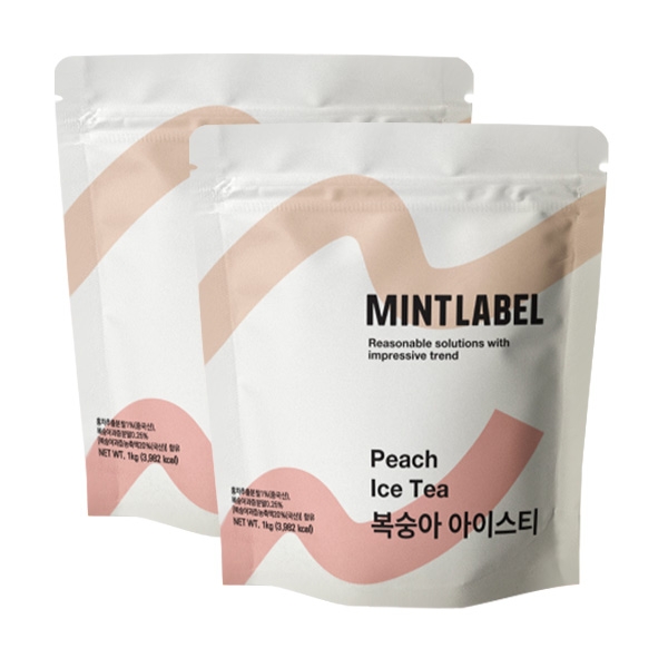 민트라벨 복숭아 아이스티 파우더 1kg 2개세트