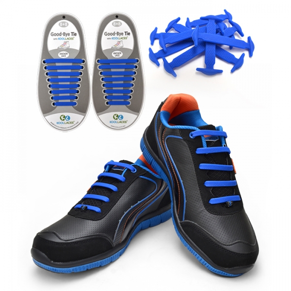 JS 쿨레이스 매듭없는 실리콘 신발끈 20P 블루 JSFLBU16