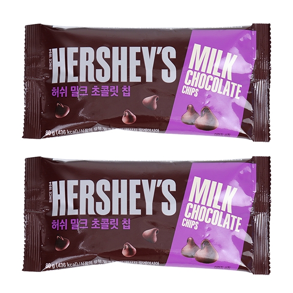 허쉬 밀크 초콜릿칩 80g 2개세트